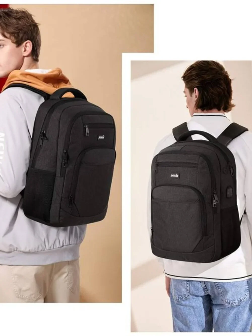 Backpack with USB Charging Port for School College Travel 15.6 Inch Laptop
